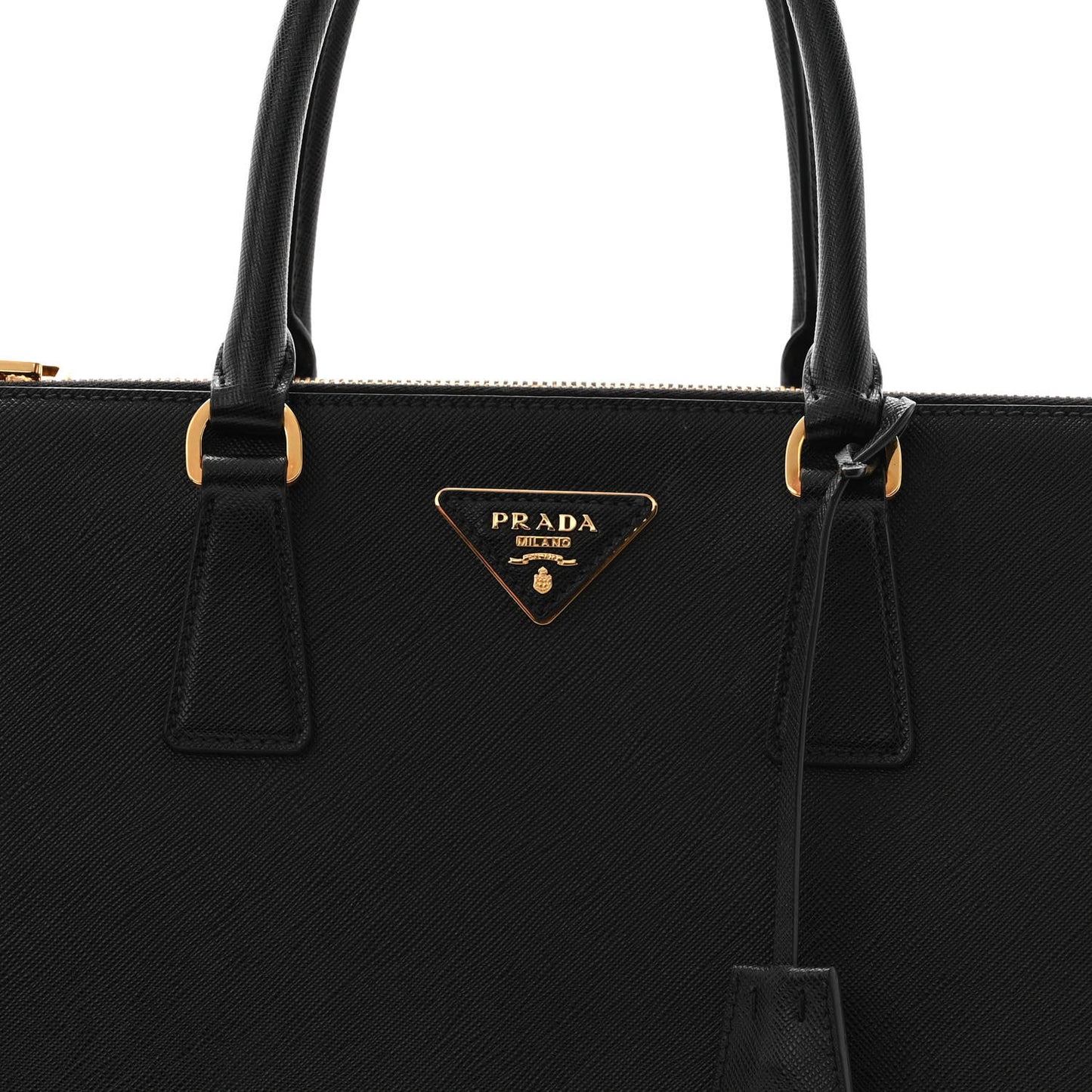 Saffiano Large Galleria Double Zip Tote Black