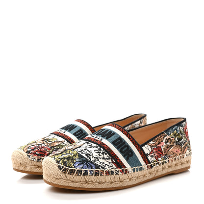 Christian Dior Canvas Mille Fleurs Embroidered Granville Espadrille 39 Multicolor 3 of 8