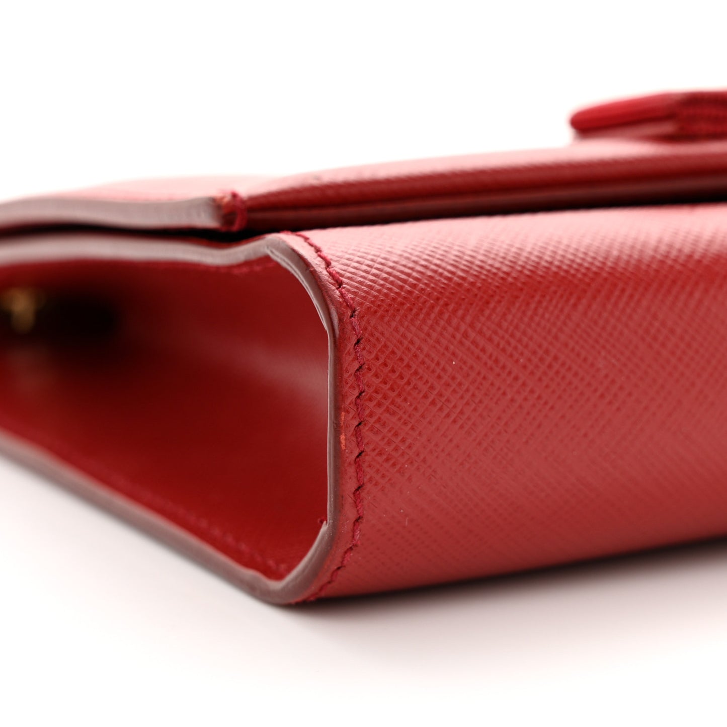 Hammered Calfskin Mini Miss Vara Bow Chain Bag Rosso