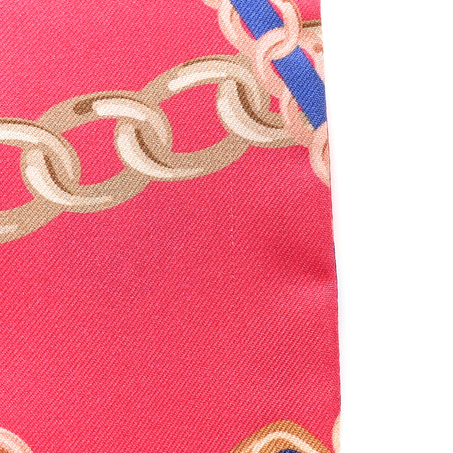 Chanel Silk Pearl CC Chain Slim Bandeau Scarf Red 3 of 5