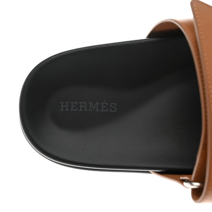 Hermes Calfskin Womens Chypre Sandals 38.5 Naturel 7 of 9