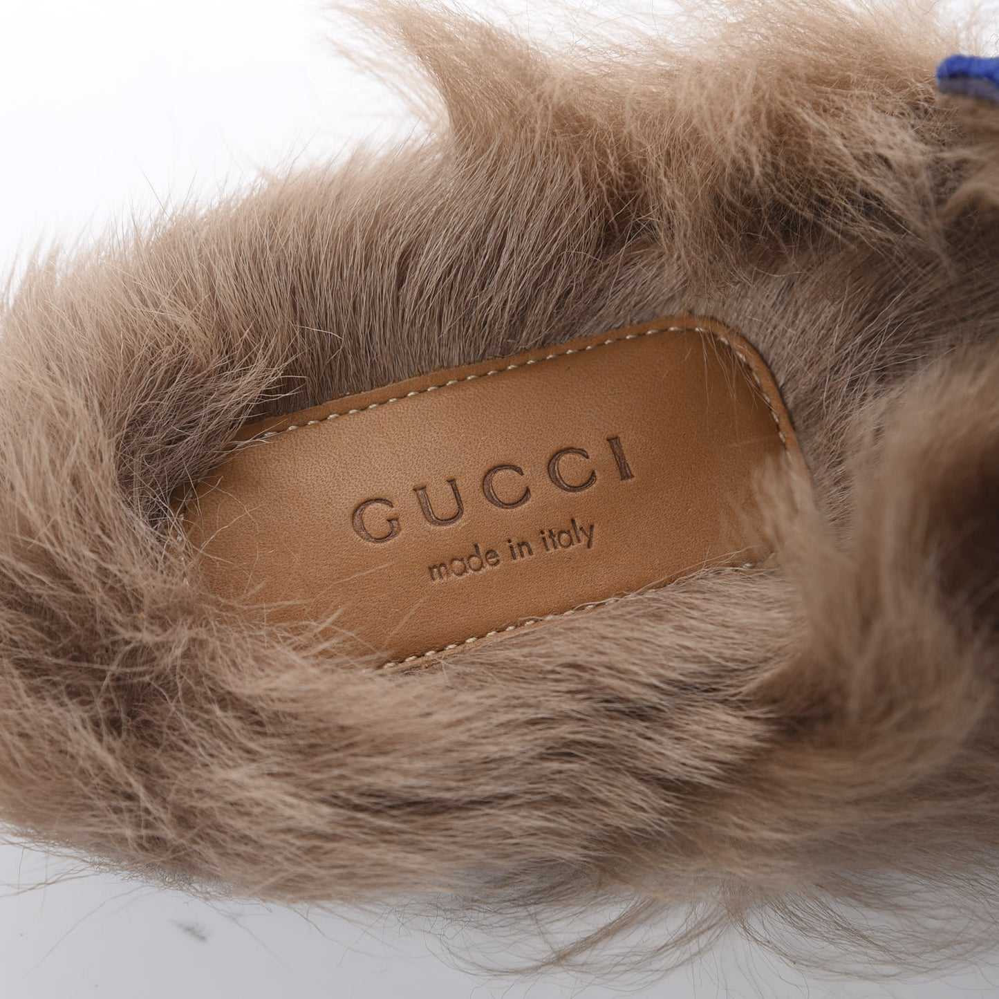 Velvet Fur Womens Princetown Slippers 36 Cobalt Blue