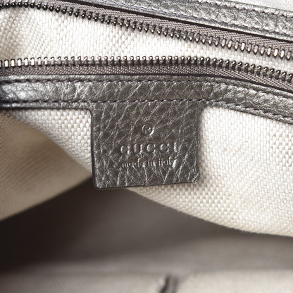 Gucci Metallic Pebbled Calfskin Medium Soho Chain Shoulder Bag Sasso 6 of 10