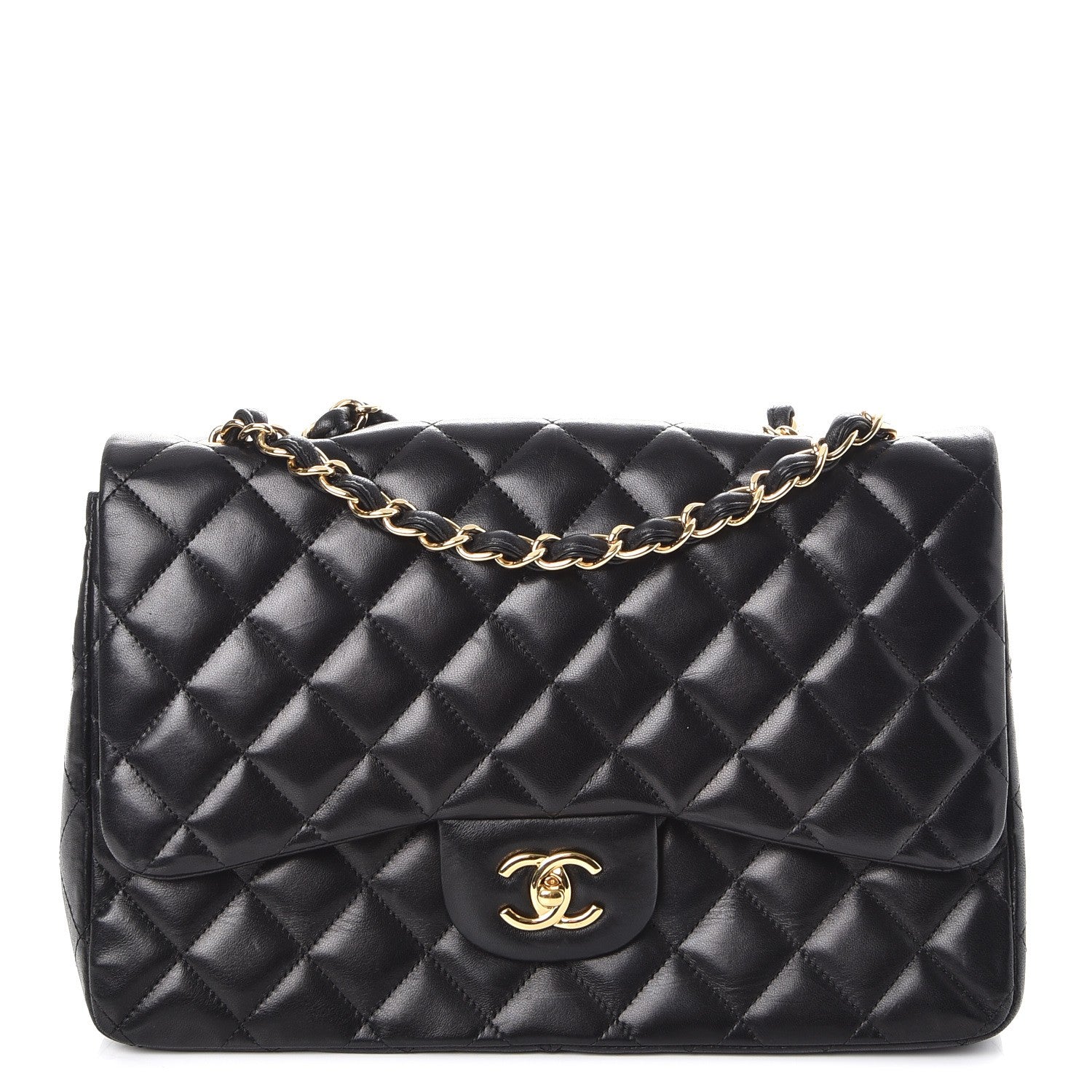 Chanel Lambskin Quilted Jumbo Single Flap Black 1 of 7
