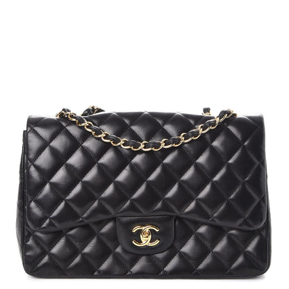 Chanel Lambskin Quilted Jumbo Single Flap Black 1 of 7
