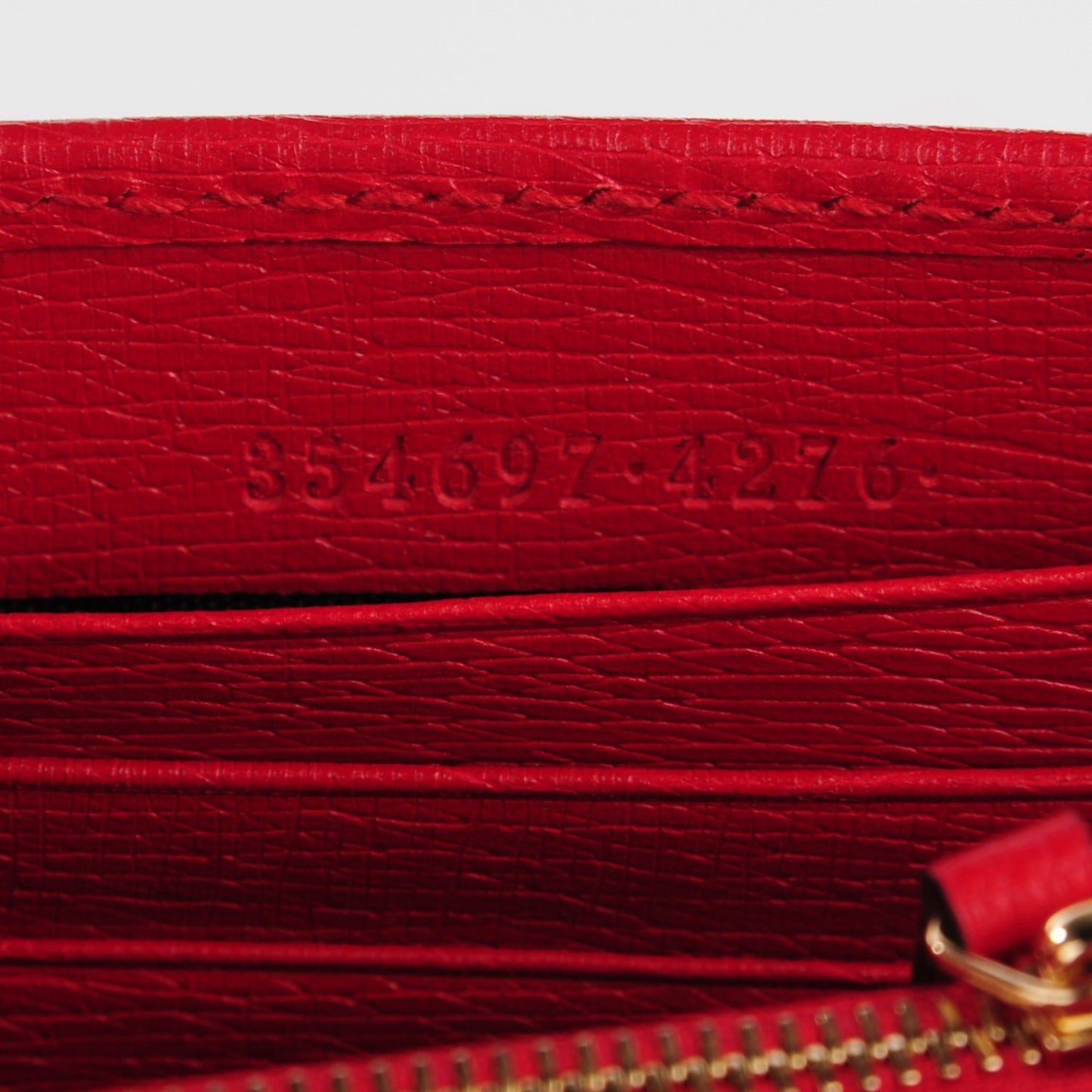 Textured Calfskin Medium Betty Chain Wallet Tabasco Red