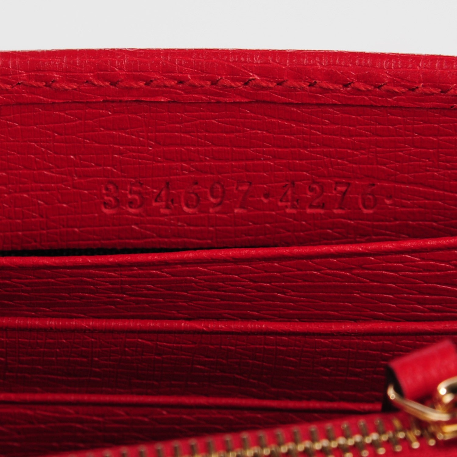 Gucci Textured Calfskin Medium Betty Chain Wallet Tabasco Red 6 of 7