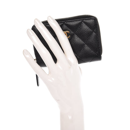 Chanel Caviar Quilted Zip Coin Purse Black 2 of 7