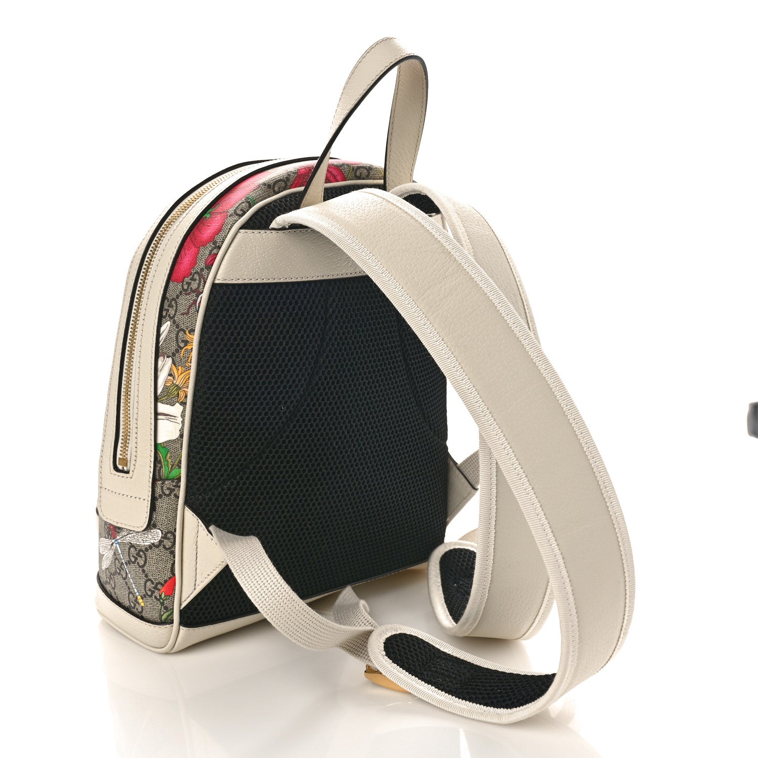 Gucci GG Supreme Monogram Flora Web Small Ophidia Day Backpack White 2 of 9