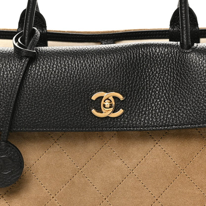 Chanel Grained Calfskin Suede Urban Essentials Large Shopping Bag Dark Beige Black Dark Beige Black 12 of 20