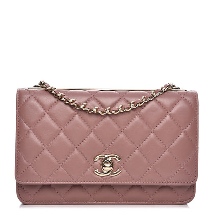 Chanel Lambskin Quilted Trendy CC Wallet On Chain WOC Pink 1 of 11