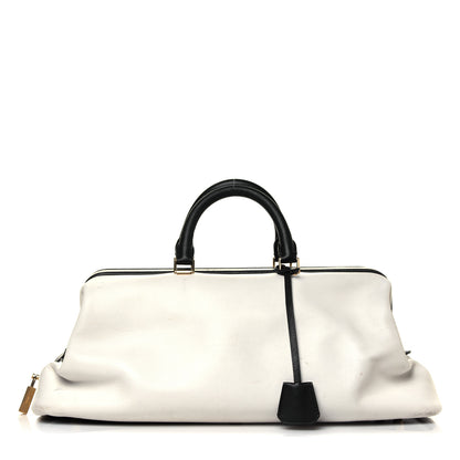 Celine Satin Calfskin Long Frame Doctor Bag Black Cream 1 of 9