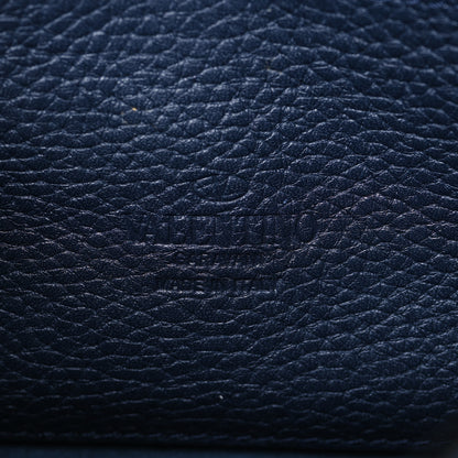 Valentino Garavani Pebbled Calfskin Medium Rockstud Flip Lock Crossbody Bag Navy 5 of 10
