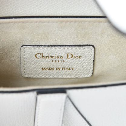 Christian Dior Grained Calfskin Mini Saddle Bag White 6 of 10