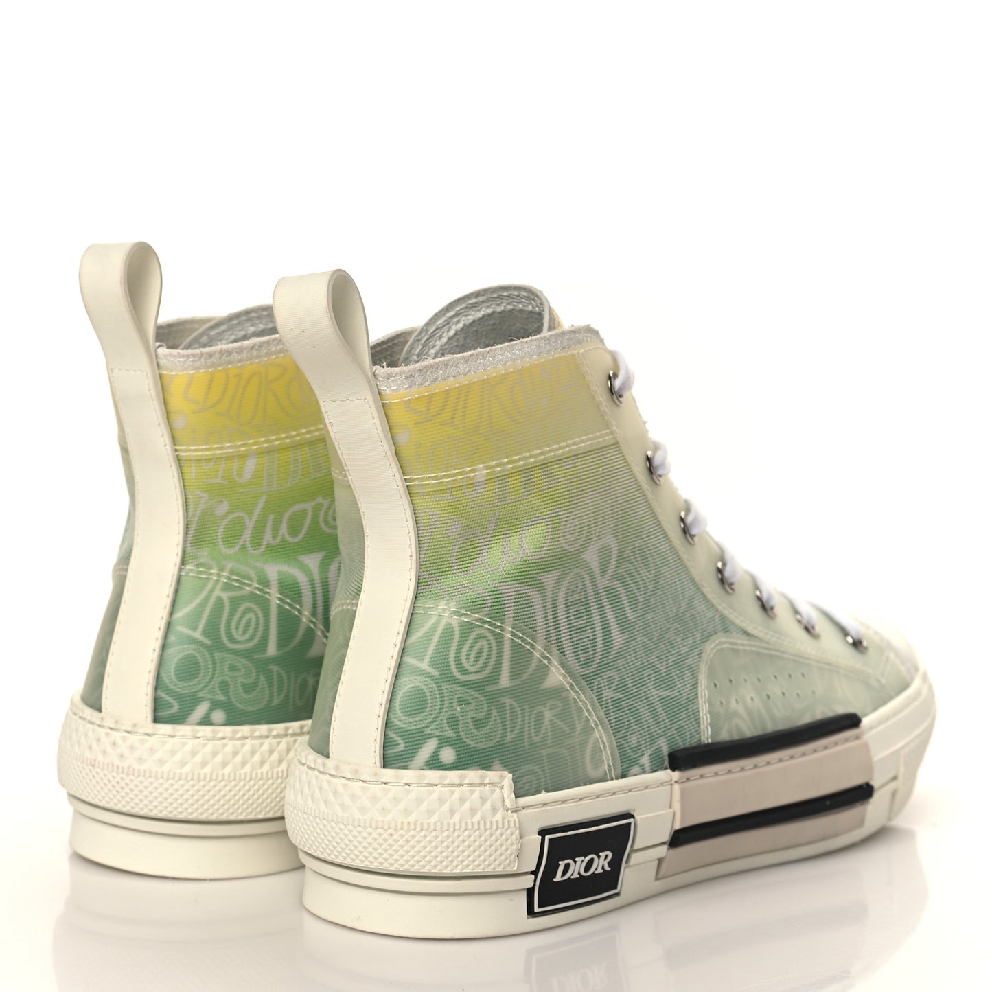 X SHAWN STUSSY Technical Canvas Dior All Over Mens B23 High Top Sneakers 42 Green Beige
