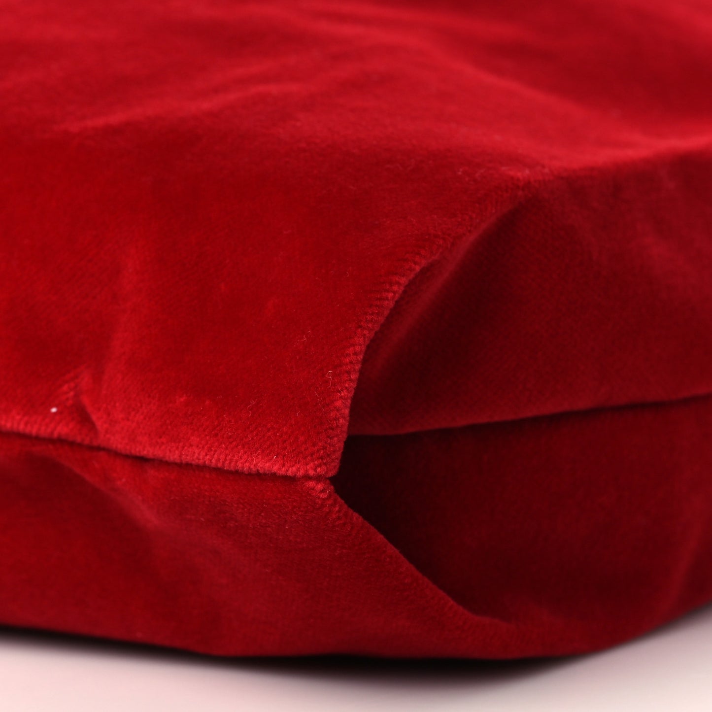 Velvet Logo Market Shopping Bag Red
