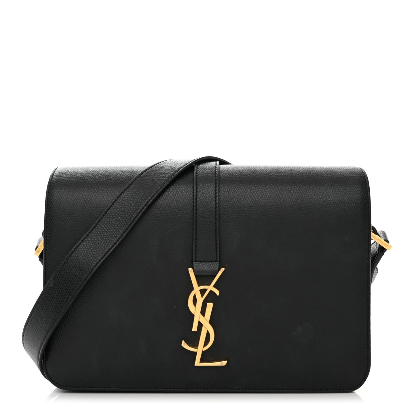 Textured Calfskin Medium Classic Monogram Universite Bag Black