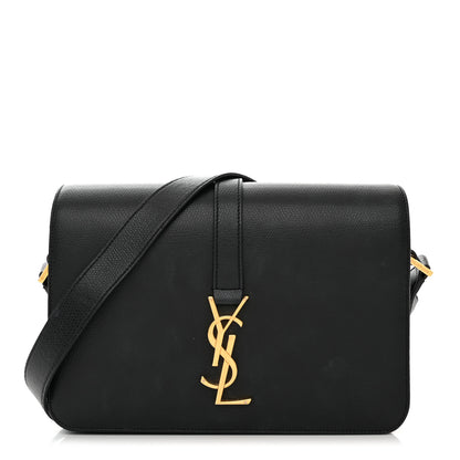 Saint Laurent Textured Calfskin Medium Classic Monogram Universite Bag Black 1 of 12