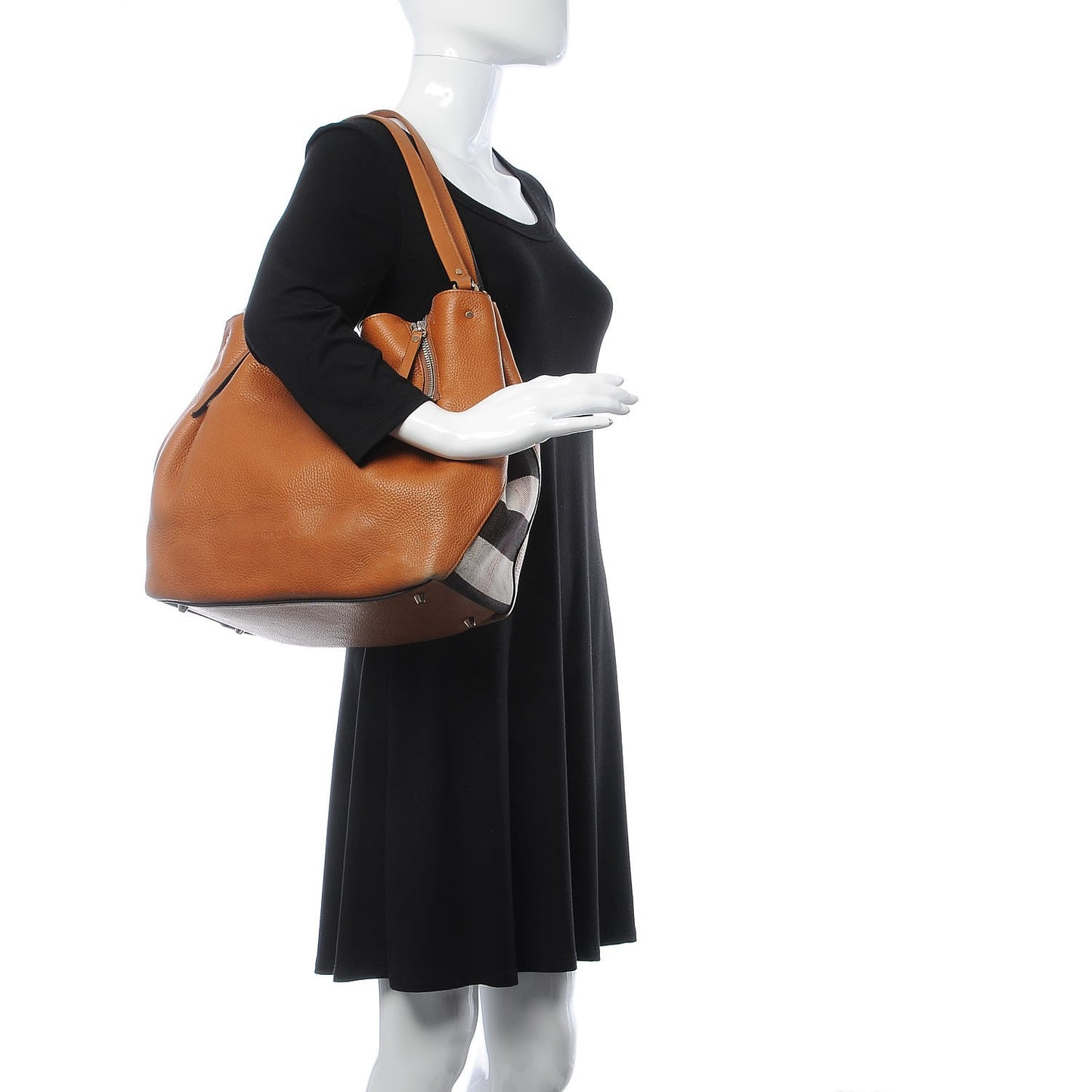 Grainy Calfskin House Check Medium Maidstone Tan