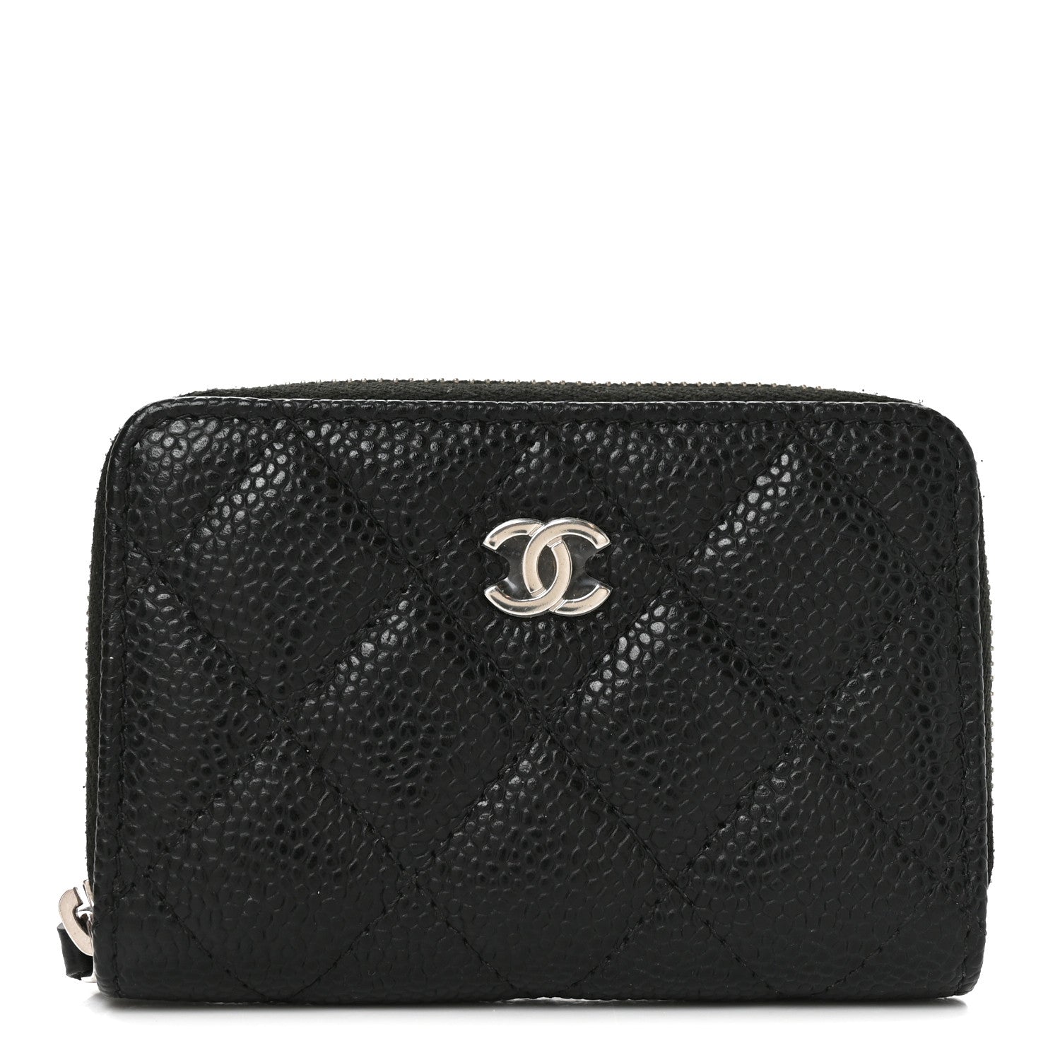 Chanel Caviar Quilted Zip Coin Purse Black 1 of 8