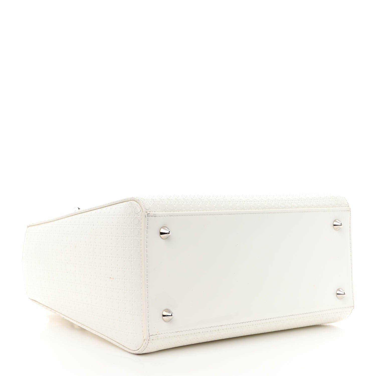 Christian Dior Patent Micro-Cannage Medium Lady Dior White 4 of 19