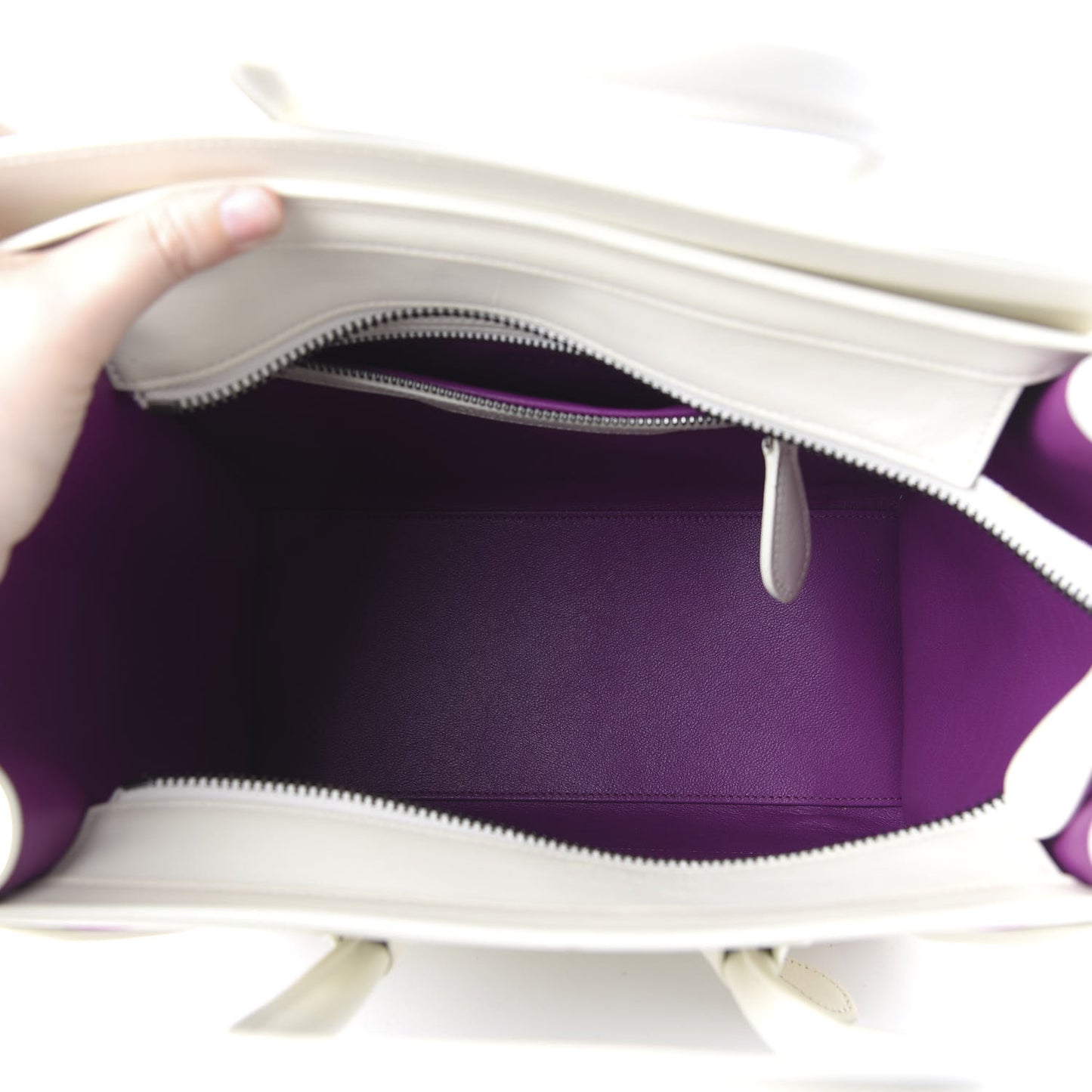 Smooth Calfskin Micro Luggage White Magenta