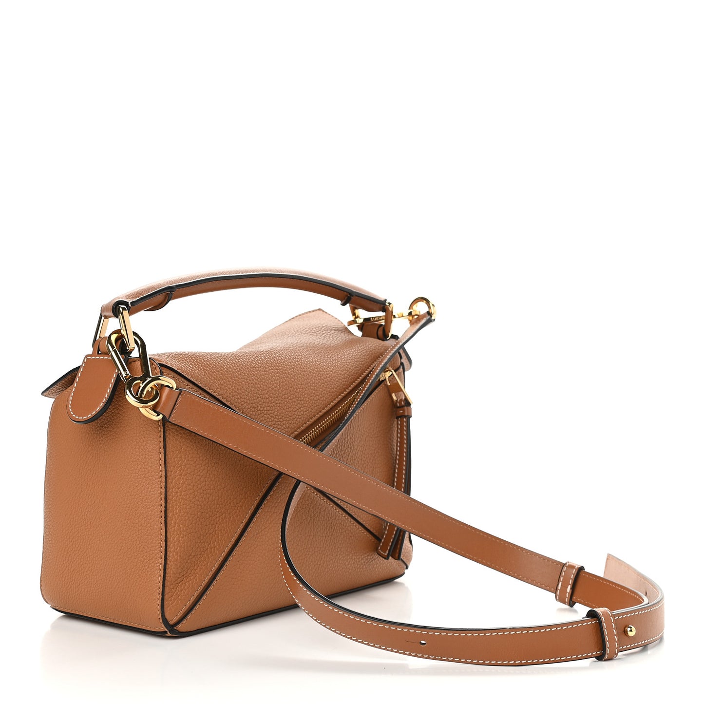 Calfskin Small Puzzle Bag Light Caramel