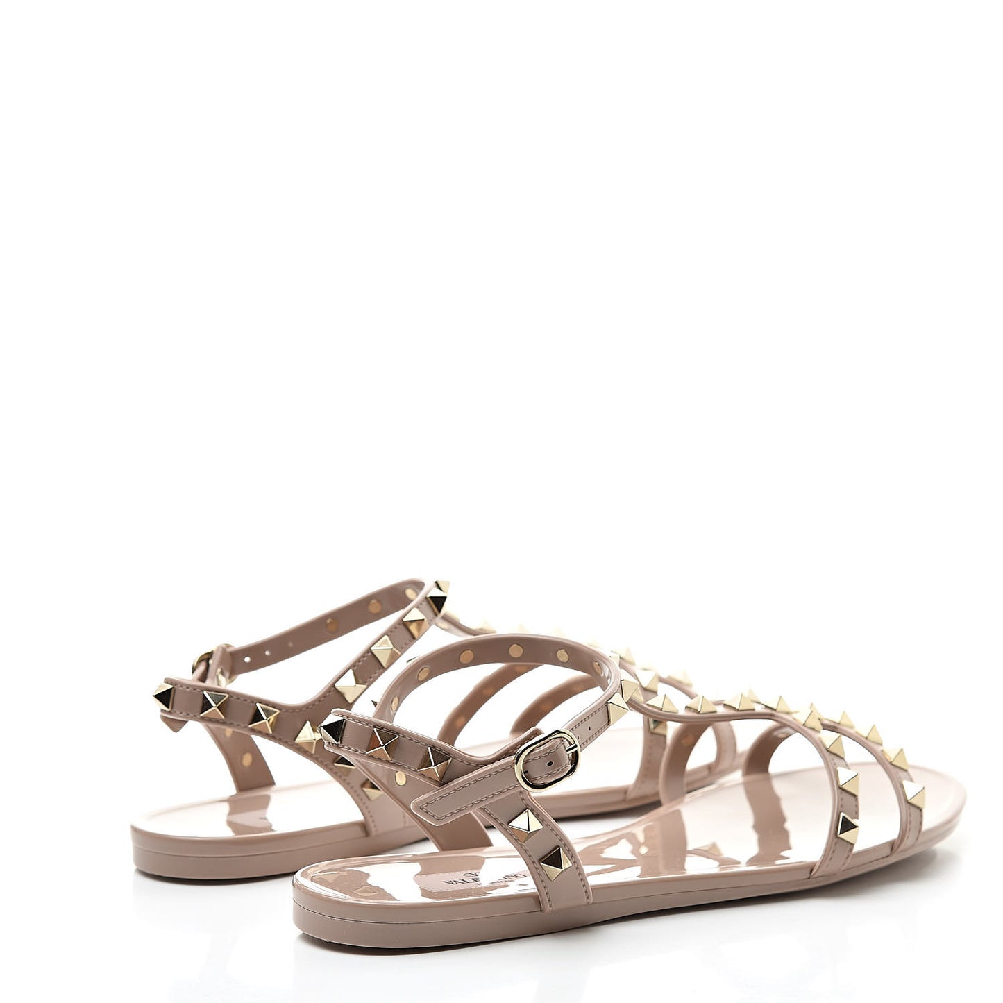 PVC Jelly Rockstud Caged Sandals 39 Poudre