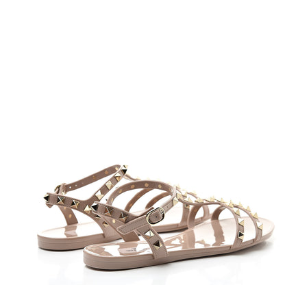 Valentino Garavani PVC Jelly Rockstud Caged Sandals 39 Poudre 4 of 8
