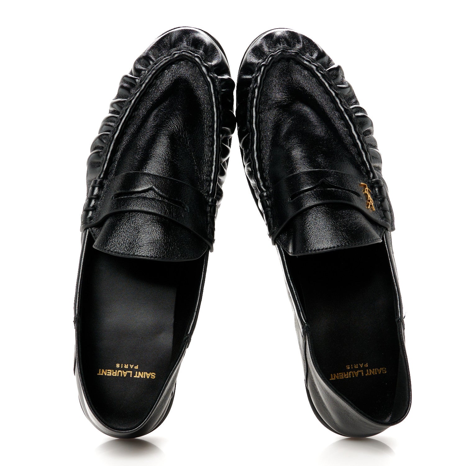 Saint Laurent Calfskin Le Loafer Foldable Mens Penny Slippers 43 Black 2 of 10