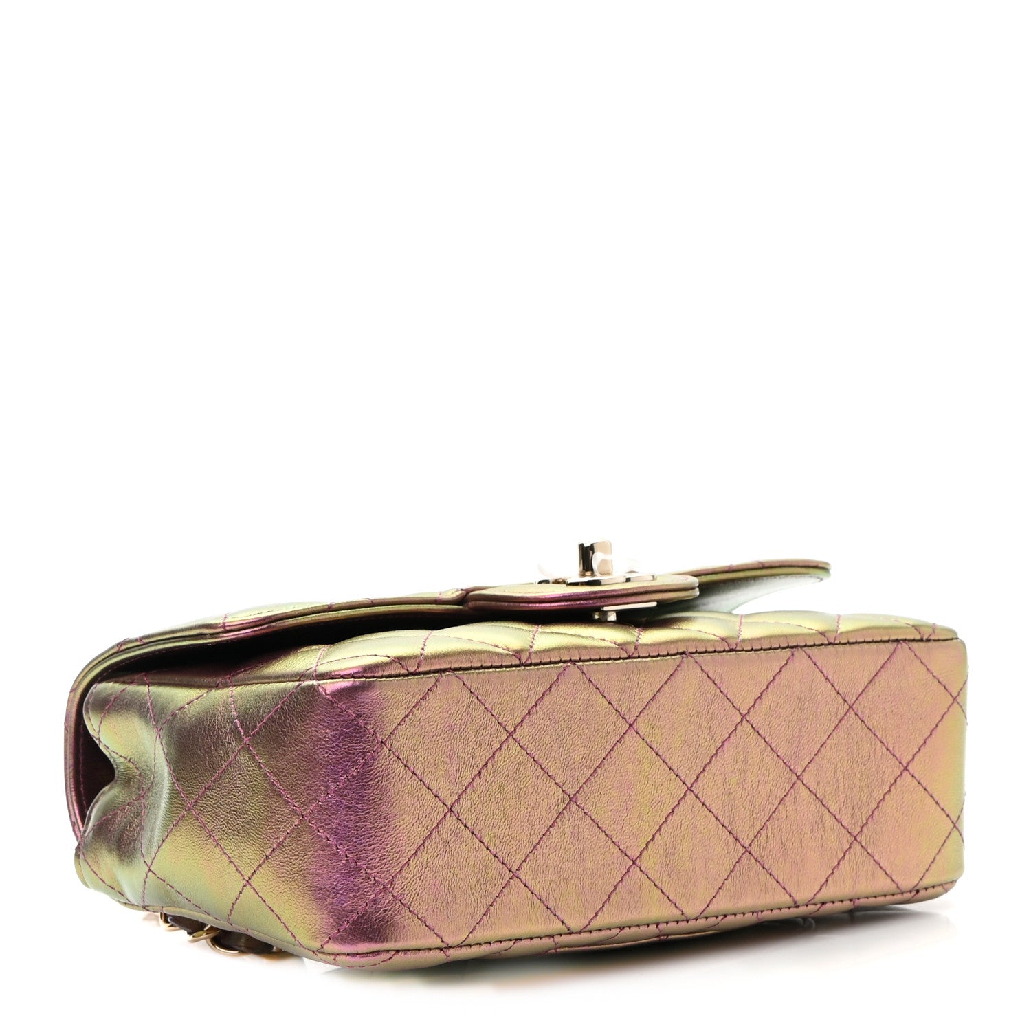 Chanel Iridescent Lambskin Quilted Mini Rectangular Flap Purple 4 of 9