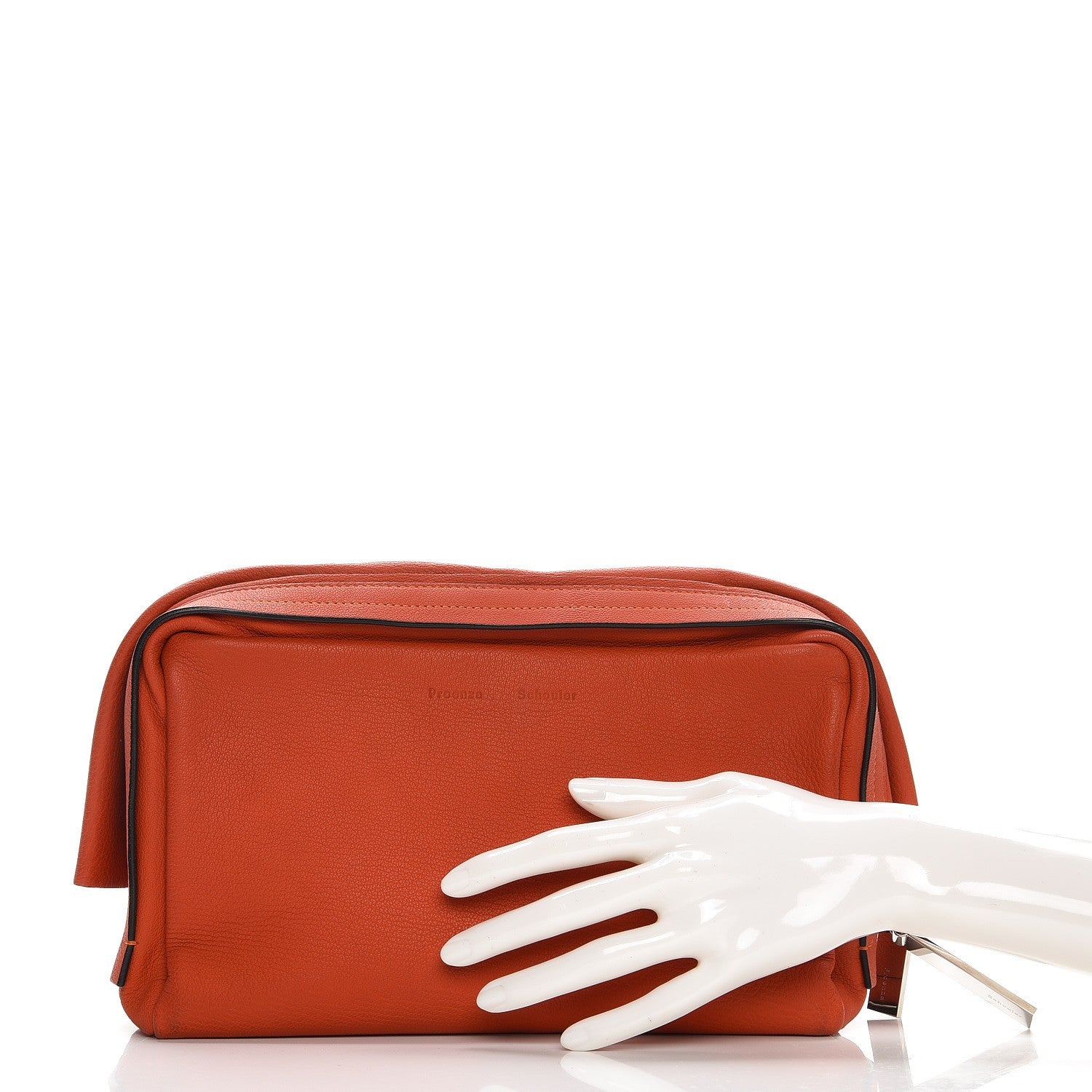 Proenza Schouler Grained Calfskin Carlton Clutch Dark Orange 2 of 12