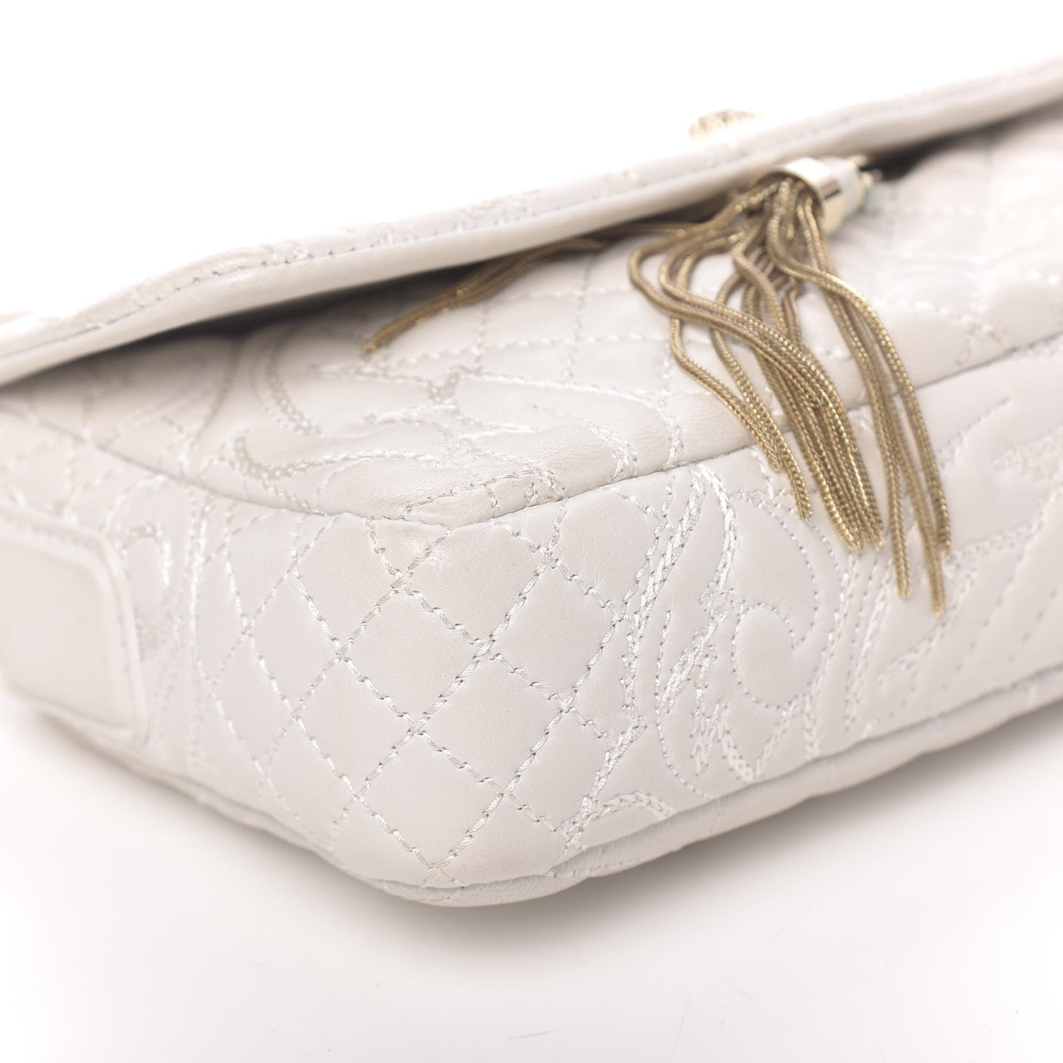 Versace Nappa Barocco Quilted Vanitas Medea Shoulder Bag White 11 of 11