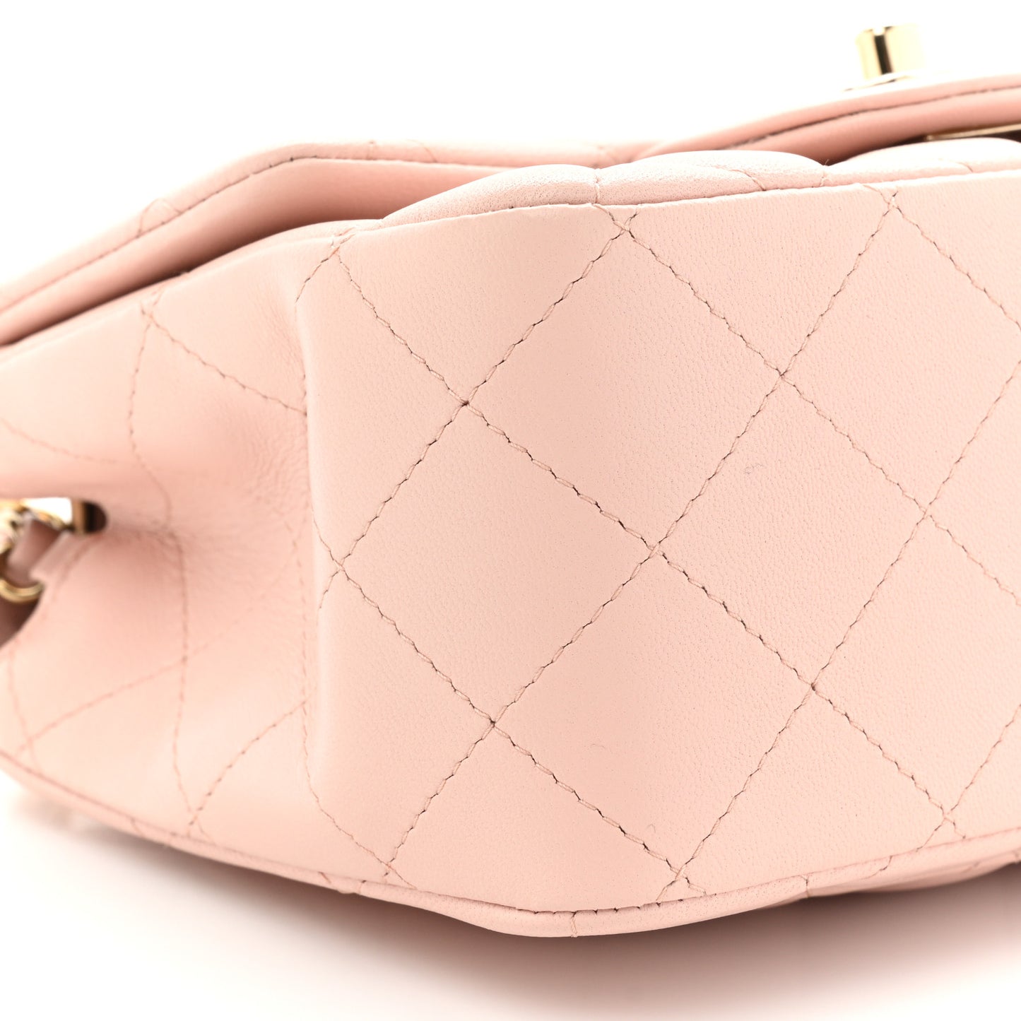 Lambskin Quilted Mini Square Flap Light Pink