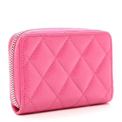Chanel Caviar Quilted Zip Coin Purse Pink 3 of 7