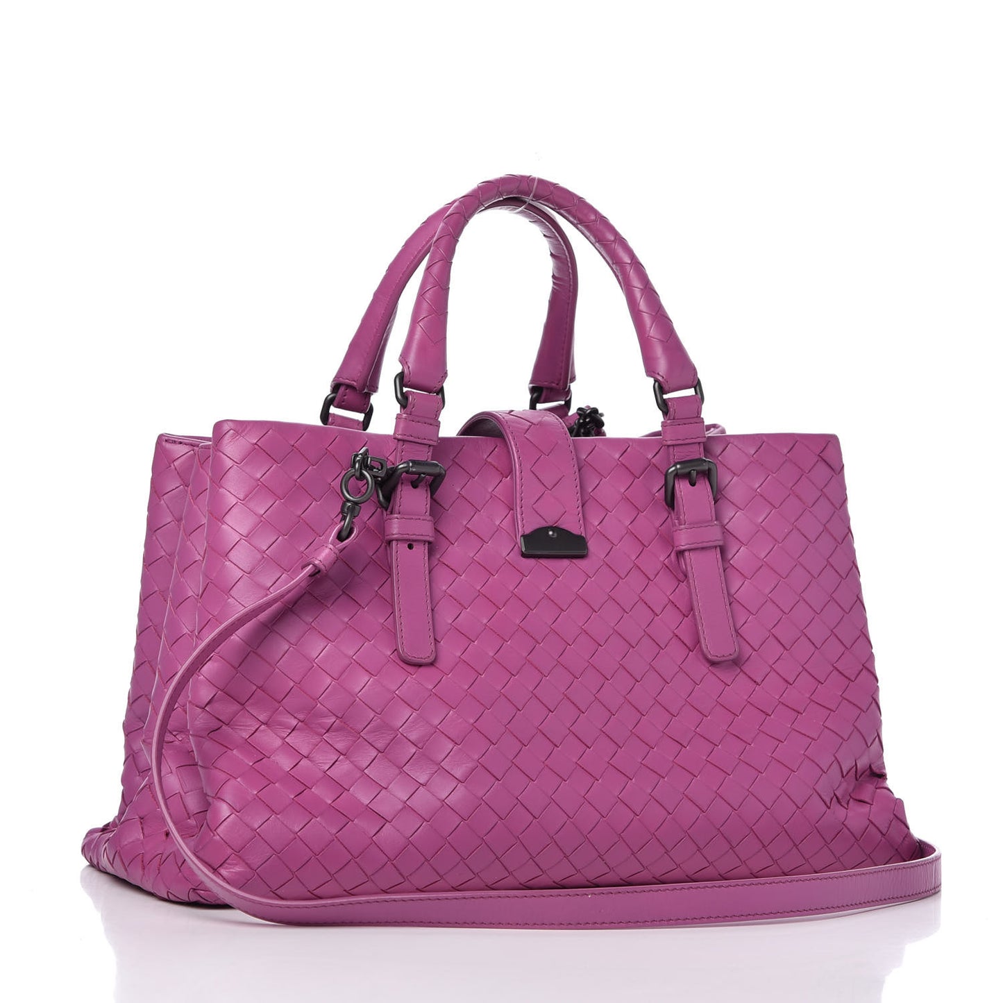 Light Calf Intrecciato Small Roma Peony