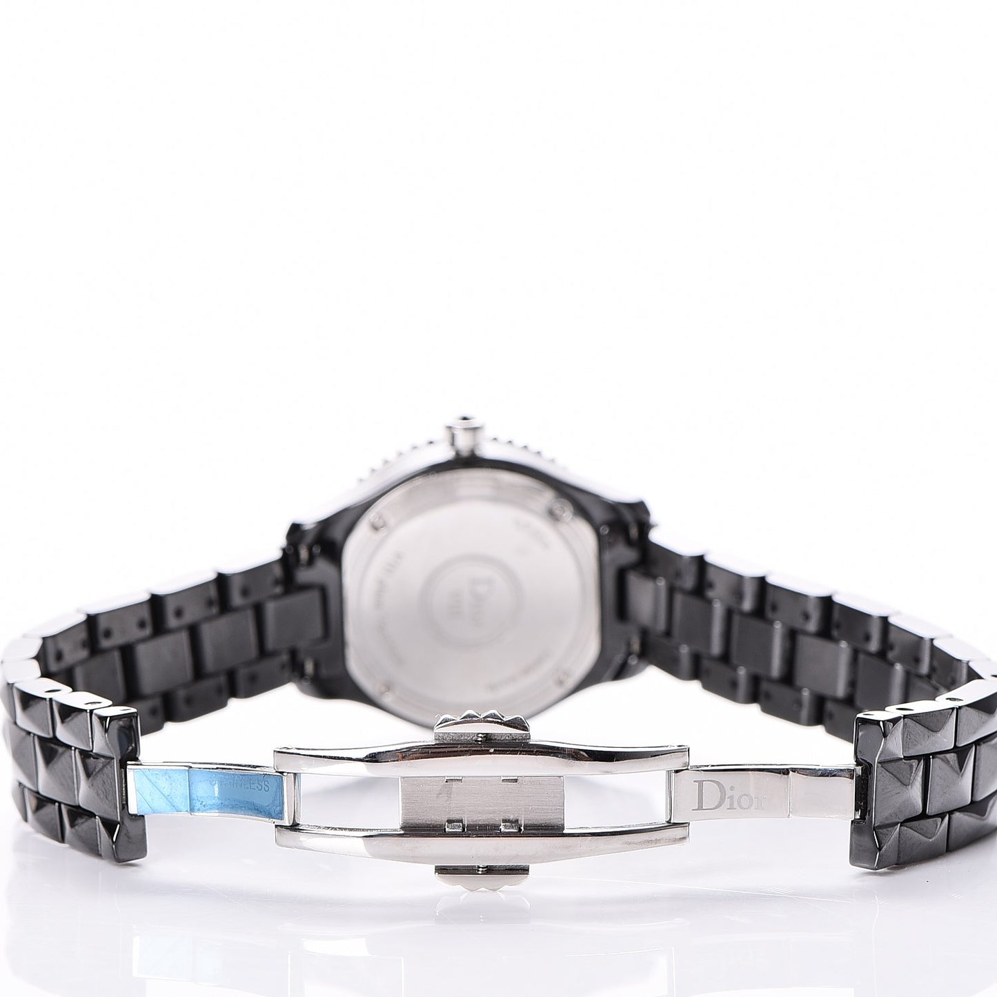 Stainless Steel Ceramic Diamond 28mm Dior VIII Quartz Watch Black