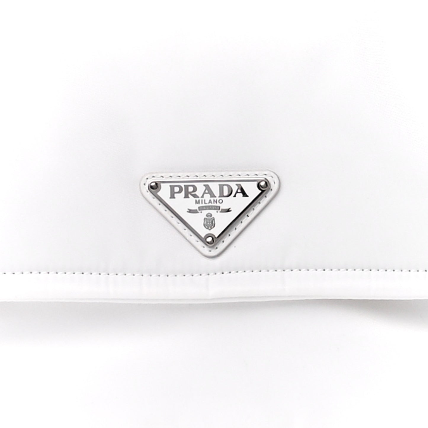 Re-Nylon Vitello Padded Small Flap Shoulder Bag White