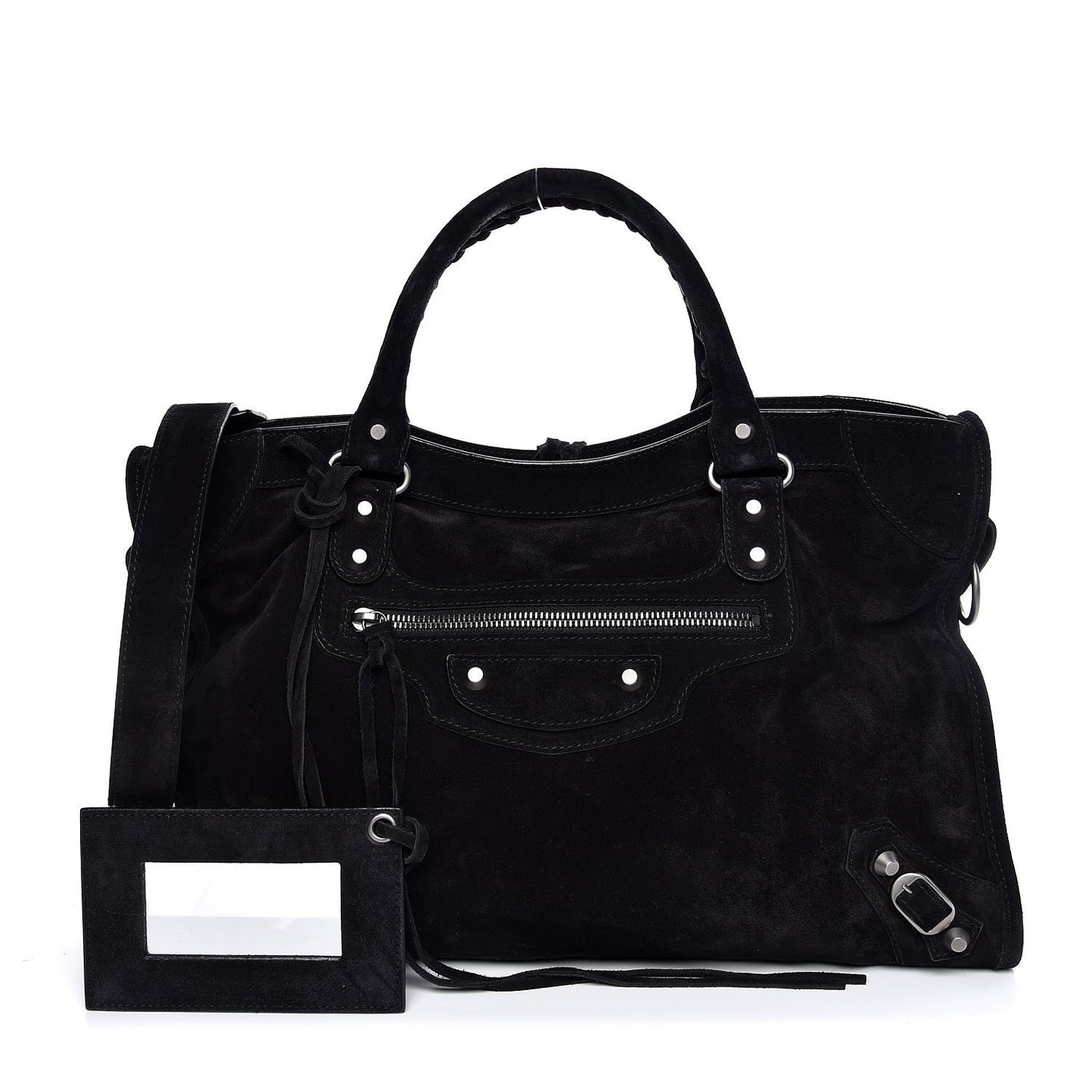 Baby Daim Suede Classic Silver Hardware City Black