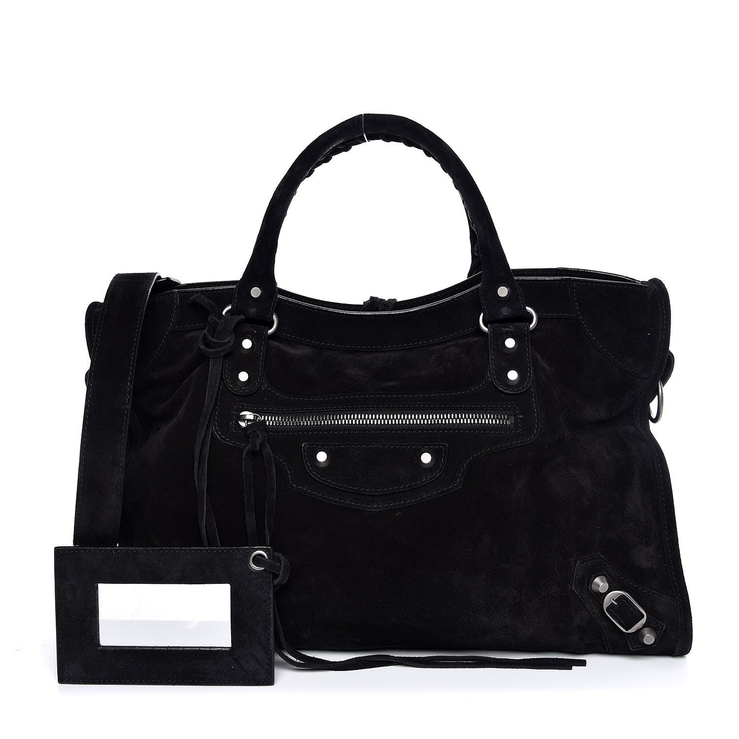 Balenciaga Baby Daim Suede Classic Silver Hardware City Black 1 of 8