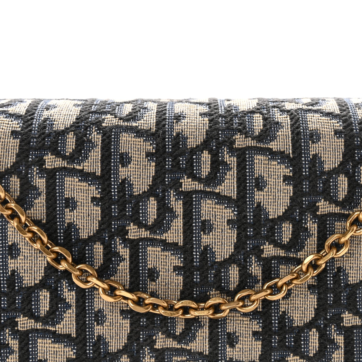 Christian Dior Oblique Saddle Chain Pouch Blue 7 of 10