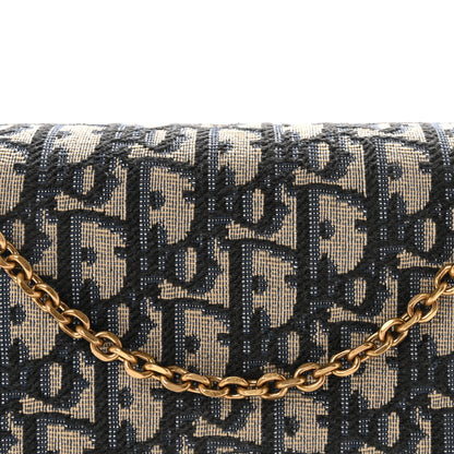 Christian Dior Oblique Saddle Chain Pouch Blue 7 of 10