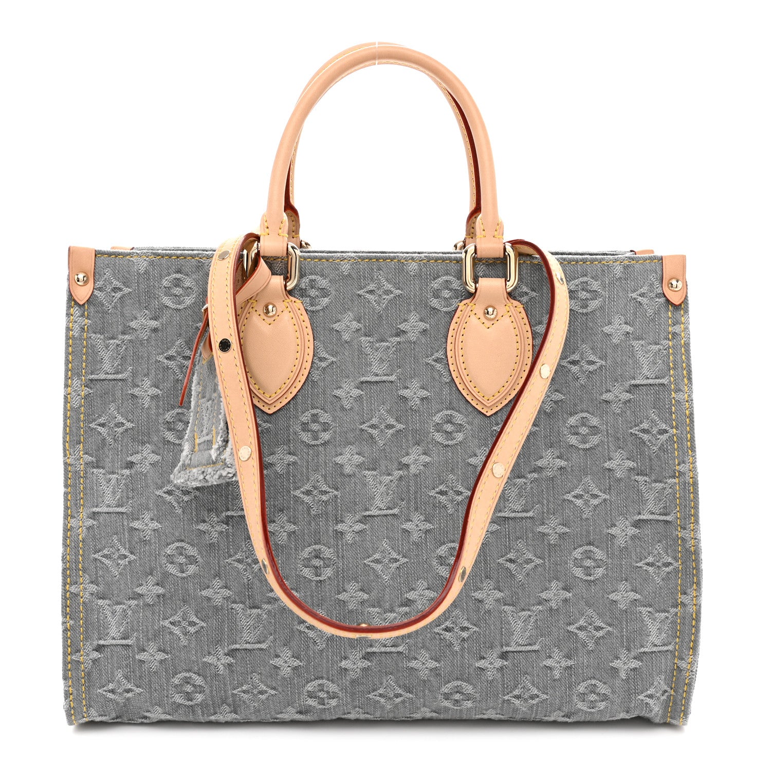 Louis Vuitton Monogram Denim Onthego MM Washed Gray 1 of 10