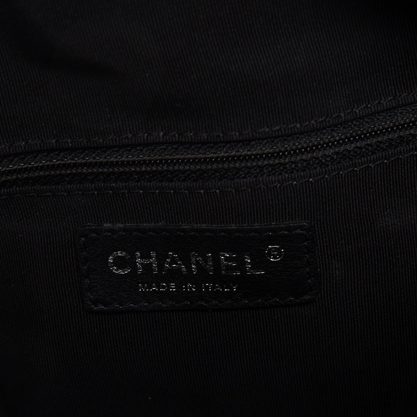 Calfskin Chevron CC All Day Long Boston Black