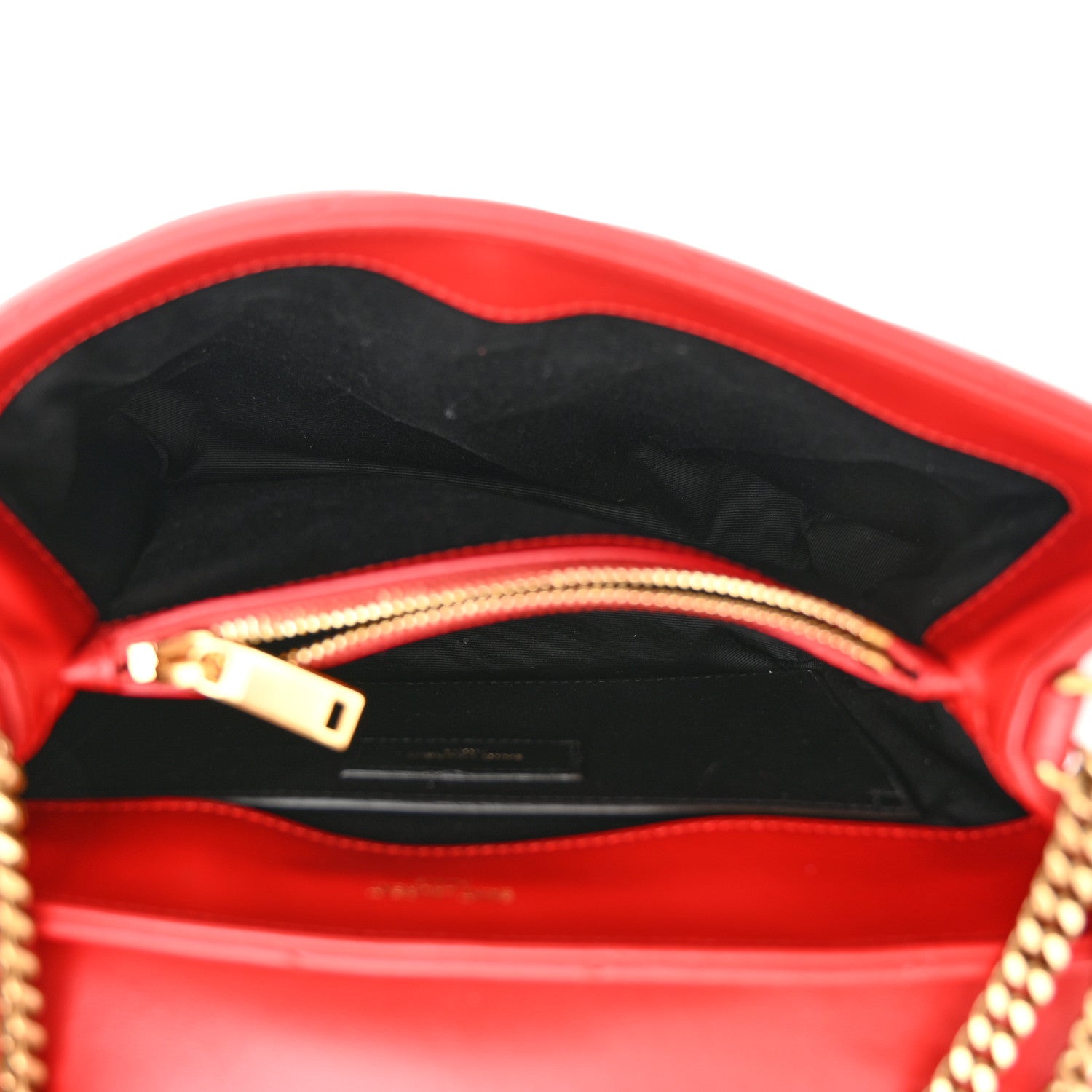 Saint Laurent Calfskin Y Quilted Monogram Small Loulou Chain Satchel Red 5 of 10
