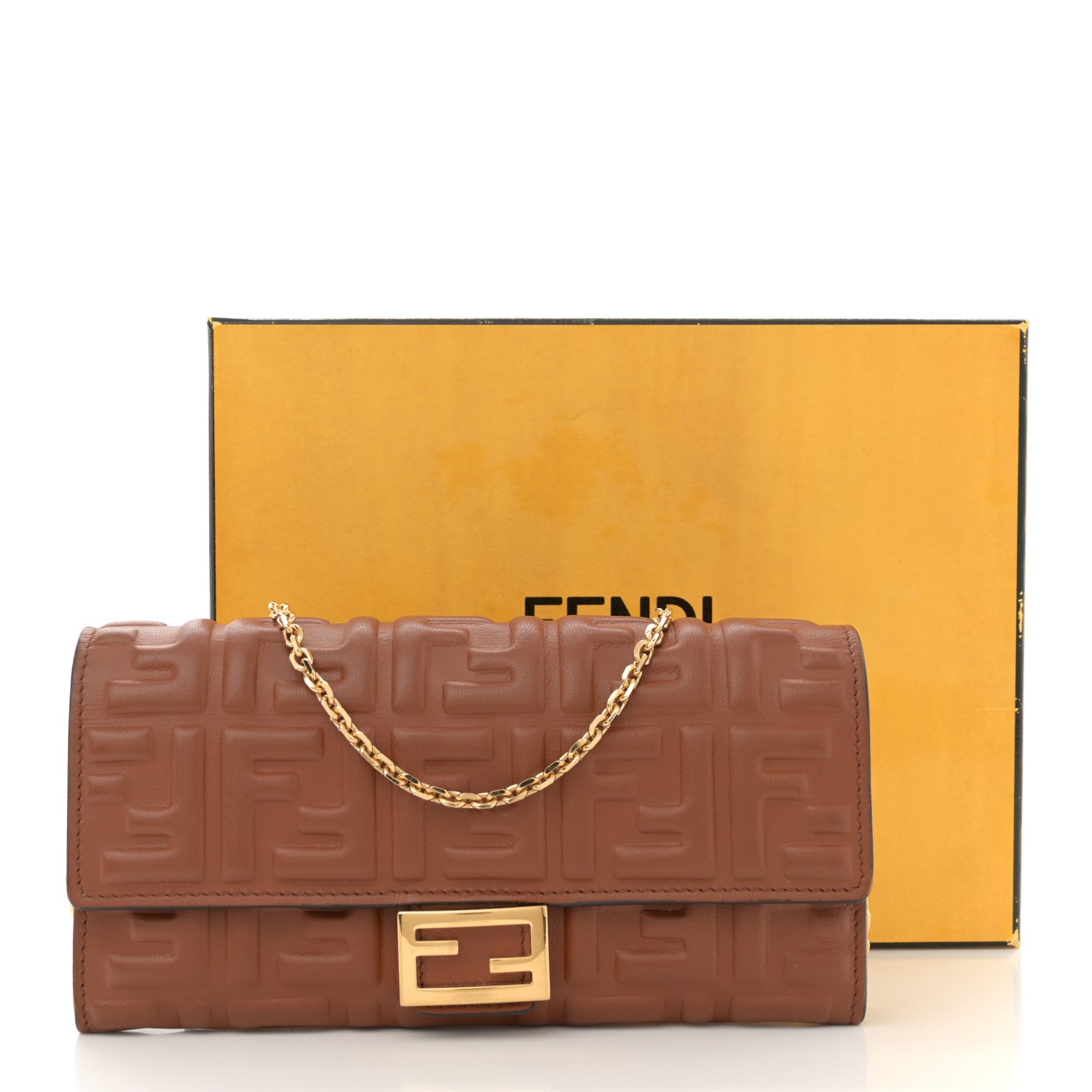 Fendi Nappa Matisse FF Embossed Continental Wallet On Chain Coloniale 11 of 11
