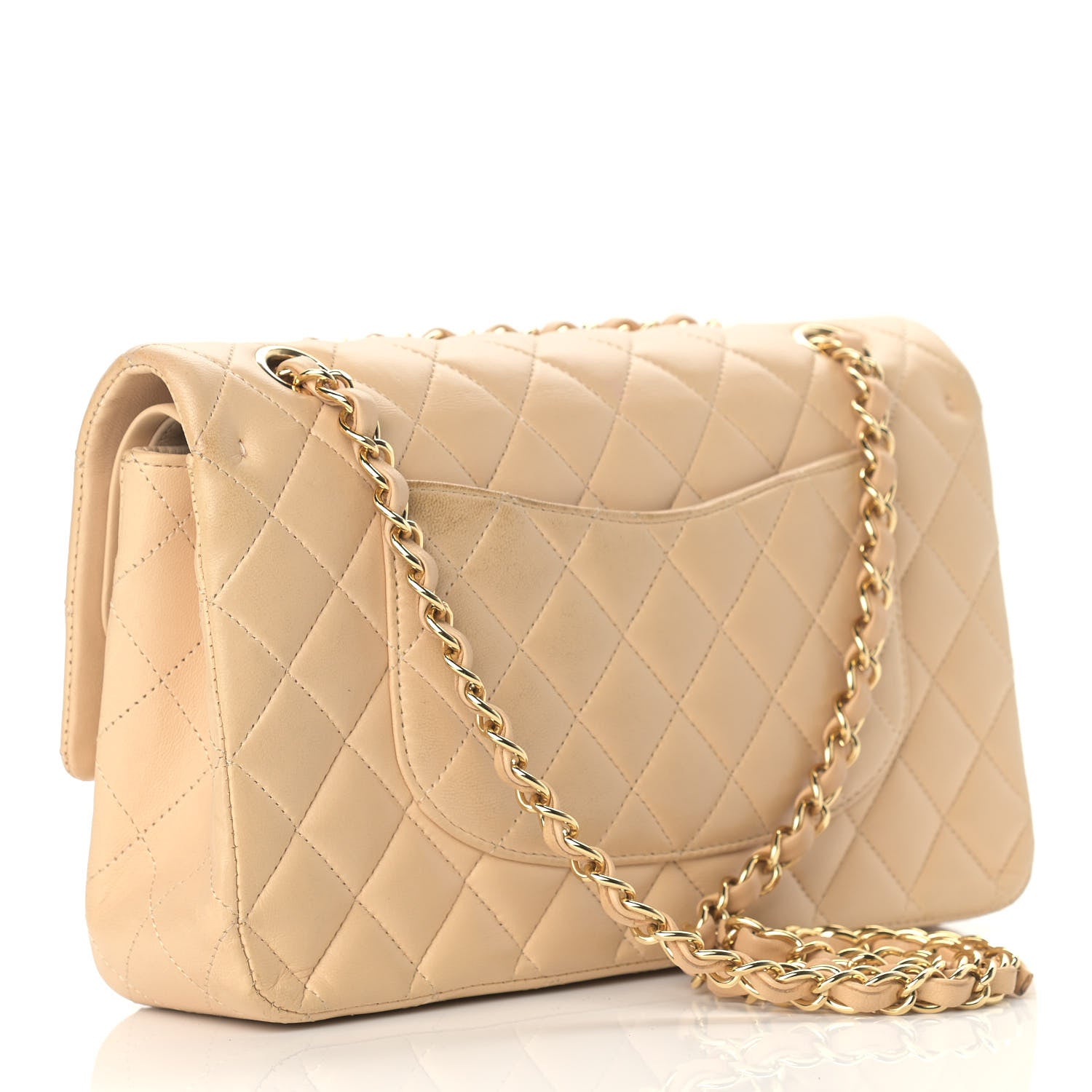 Chanel Lambskin Quilted Medium Double Flap Beige 2 of 18