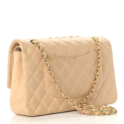 Chanel Lambskin Quilted Medium Double Flap Beige 2 of 18