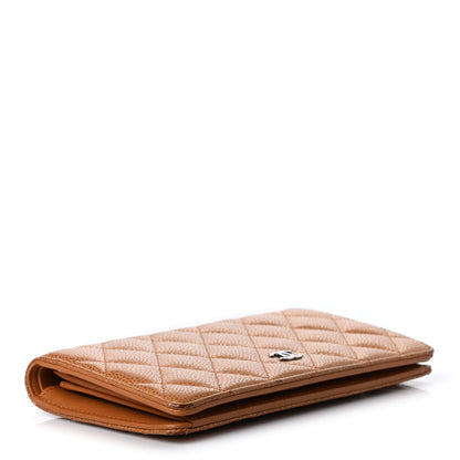 Chanel Metallic Caviar Quilted Yen Wallet Gold 4 of 8