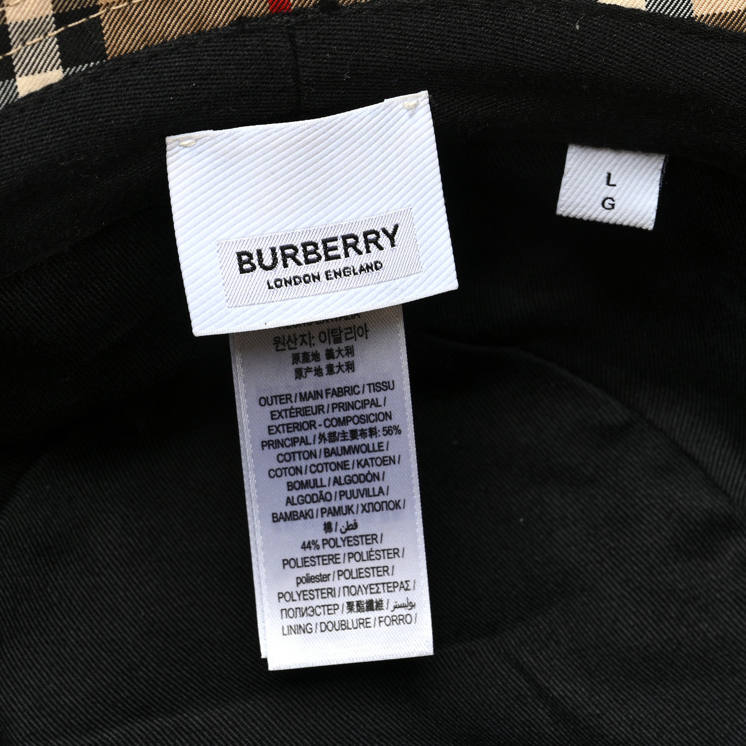Burberry Technical Cotton Vintage Check Bucket Hat L Archive Beige 8 of 8